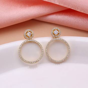 Gold color american diamond earrings 2