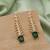 Green color american diamond earrings