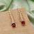 Maroon color american diamond earrings