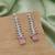 Pink color american diamond earrings