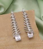 Silver color american diamond earrings