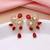 Red color american diamond earrings