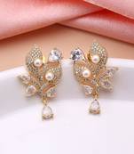White color american diamond earrings
