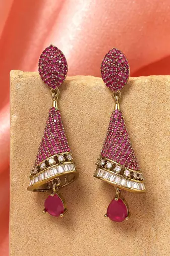 Rani color american diamond earrings