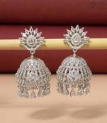 Silver color american diamond earrings
