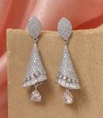 Silver color american diamond earrings