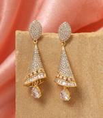 Gold color american diamond earrings