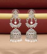 Silver color american diamond earrings
