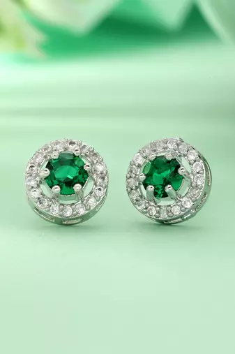Multi color 6 pairs american diamond stud earrings combo