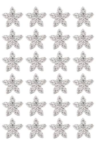 Silver color 12 pairs american diamond stud earrings combo