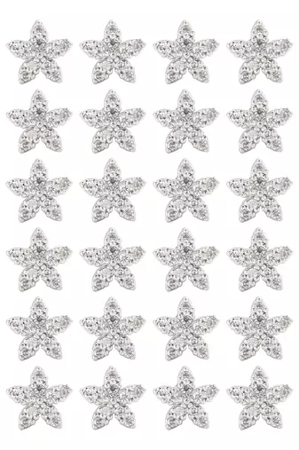 Silver color 12 pairs american diamond stud earrings combo