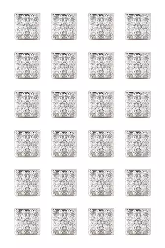 Silver color 12 pairs american diamond stud earrings combo