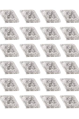 Silver color 12 pairs american diamond stud earrings combo