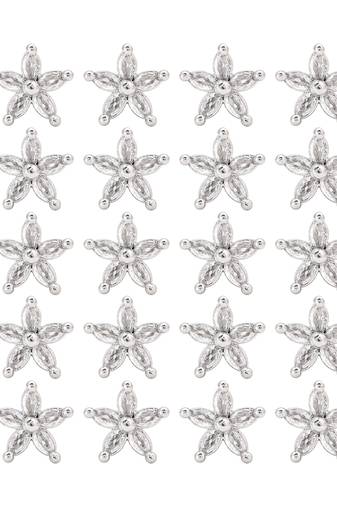 Silver color 12 pairs american diamond stud earrings combo