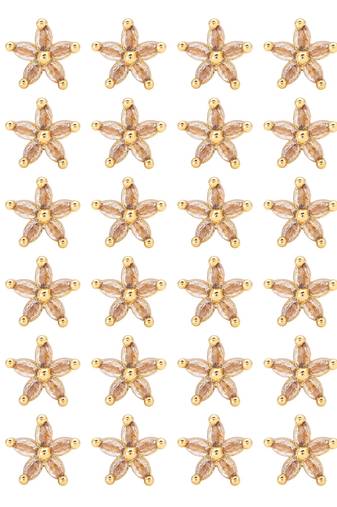 Gold color 12 pairs american diamond stud earrings combo