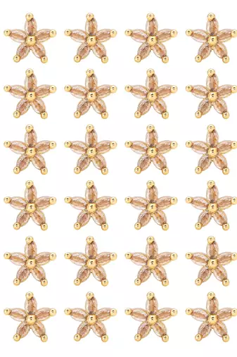 Gold color 12 pairs american diamond stud earrings combo