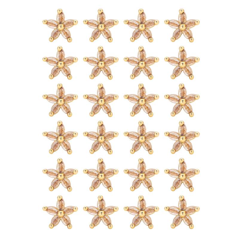 Gold color 12 pairs american diamond stud earrings combo