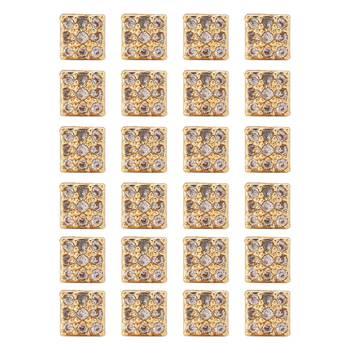 Gold color 12 pairs american diamond stud earrings combo 1