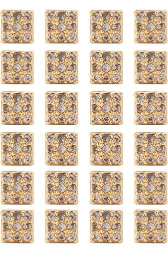 Gold color 12 pairs american diamond stud earrings combo