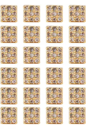 Gold color 12 pairs american diamond stud earrings combo