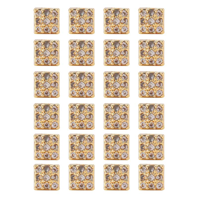 Gold color 12 pairs american diamond stud earrings combo