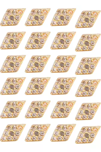 Gold color 12 pairs american diamond stud earrings combo