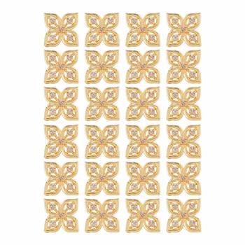 Gold color 12 pairs american diamond stud earrings combo 1