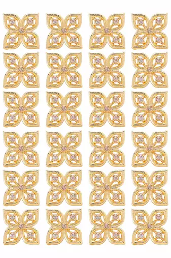 Gold color 12 pairs american diamond stud earrings combo