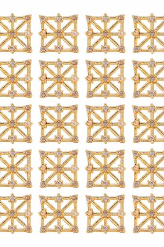 Gold color 10 pairs american diamond stud earrings combo