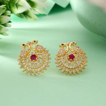 Multi color 5 in 1 color changeable american diamond stud earrings combo 2
