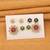 Multi color 5 in 1 color changeable american diamond stud earrings combo