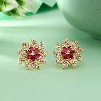Multi color 5 in 1 color changeable american diamond stud earrings combo 2