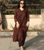 Rayon solid kurti with palazzo pant