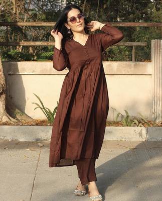 Rayon solid kurti with palazzo pant 4
