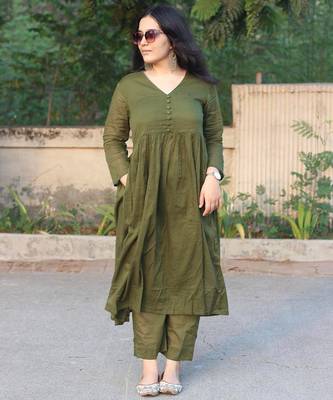 Rayon solid kurti with palazzo pant 1