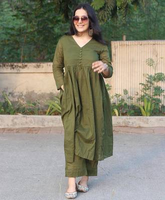 Rayon solid kurti with palazzo pant 2