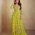 Lemon green digital print indowestern wedding collection free size upto 42