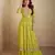 lemon embroidered silk palazzo suit-Full Stitched Free size