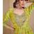 Lemon green digital print indowestern wedding collection free size upto 42