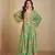 Green indo western crop top palazzo-Full Stitched Free size