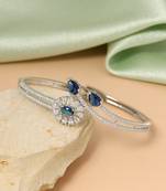 Blue color openable american diamond bracelet