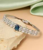Blue color openable american diamond bracelet