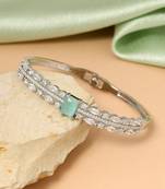 Pista green color openable american diamond bracelet