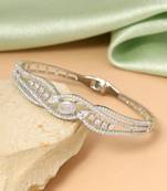 Silver color openable american diamond bracelet