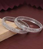 Silver color american diamond bangle size: 2.6