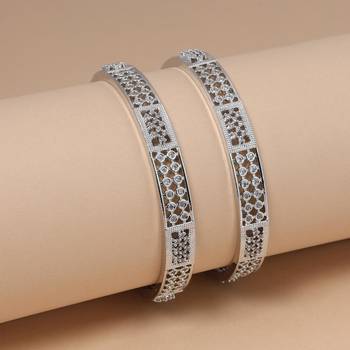 Silver color american diamond bangle size: 2.6 2