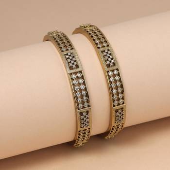 Gold color american diamond bangle size: 2.6 1