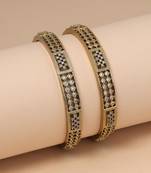 Gold color american diamond bangle size: 2.6