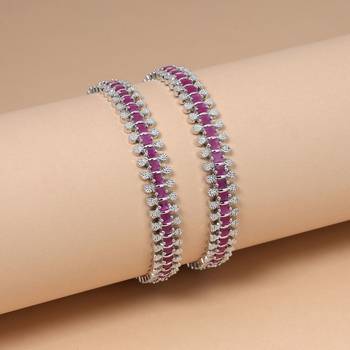 Light purple color american diamond bangle size: 2.6 2