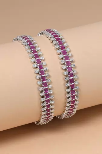 Light purple color american diamond bangle size: 2.6